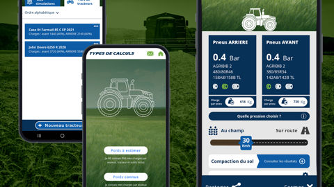 L'application Michelin contient les informations sur plus de 9 000 modèles de tracteur et d'outils. L'application Michelin contient les informations sur plus de 9 000 modèles de tracteur et d'outils.